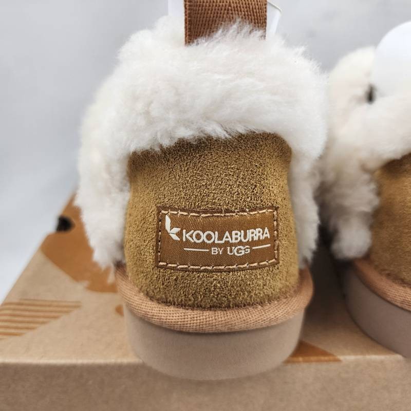 Koolaburra by Ugg Advay Cozy Boots Women’s 6US Chestnut Faux Fur Trim Slip-On