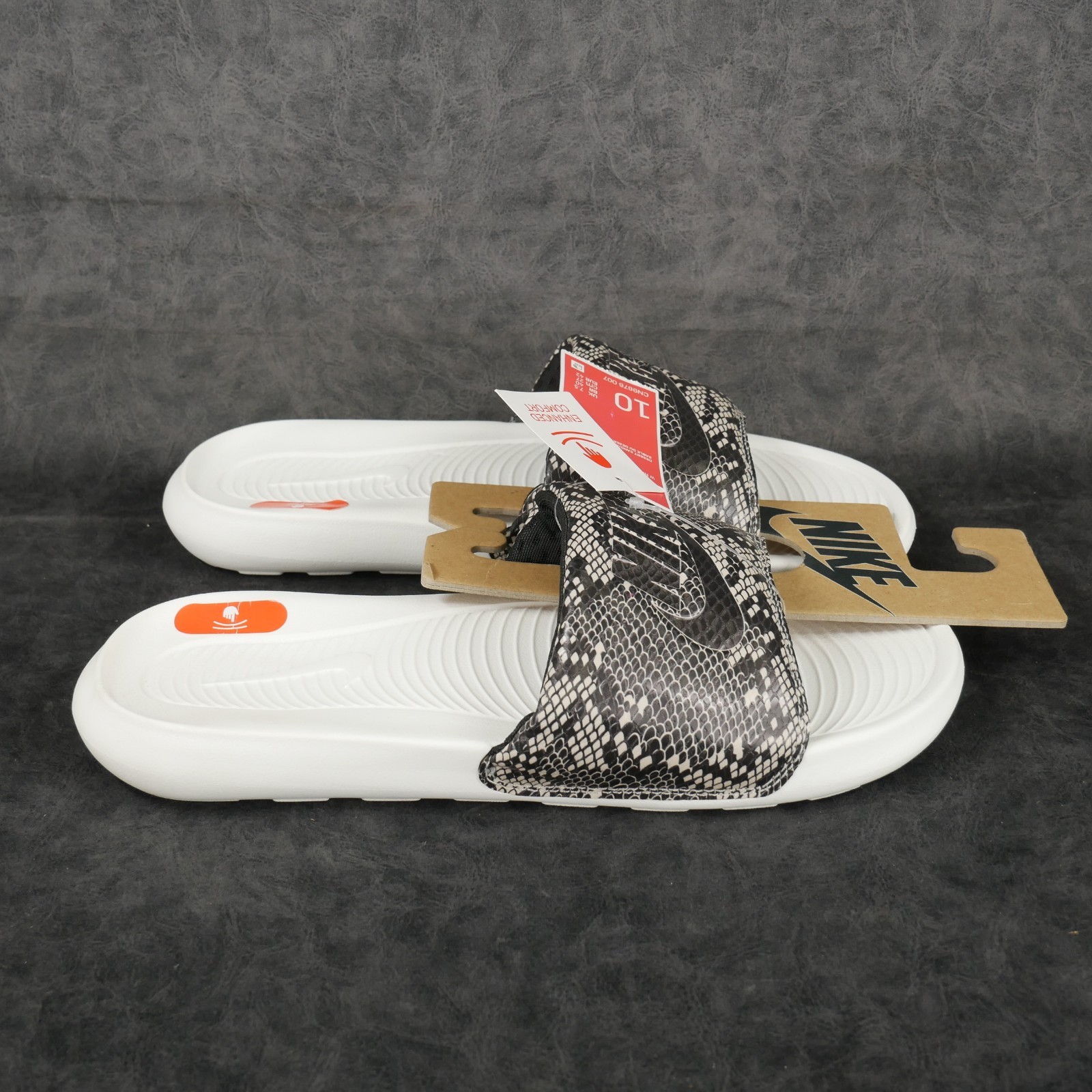 Nike Victori One Women’s Size 10 Sandals Slides Snake skin print CN9676-007 New
