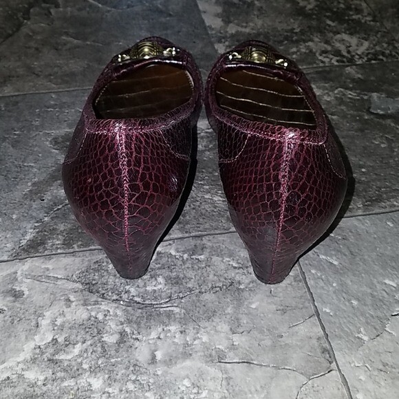 Sam Edelman Wine Python Snakeskin Yoanna Heels 8.5