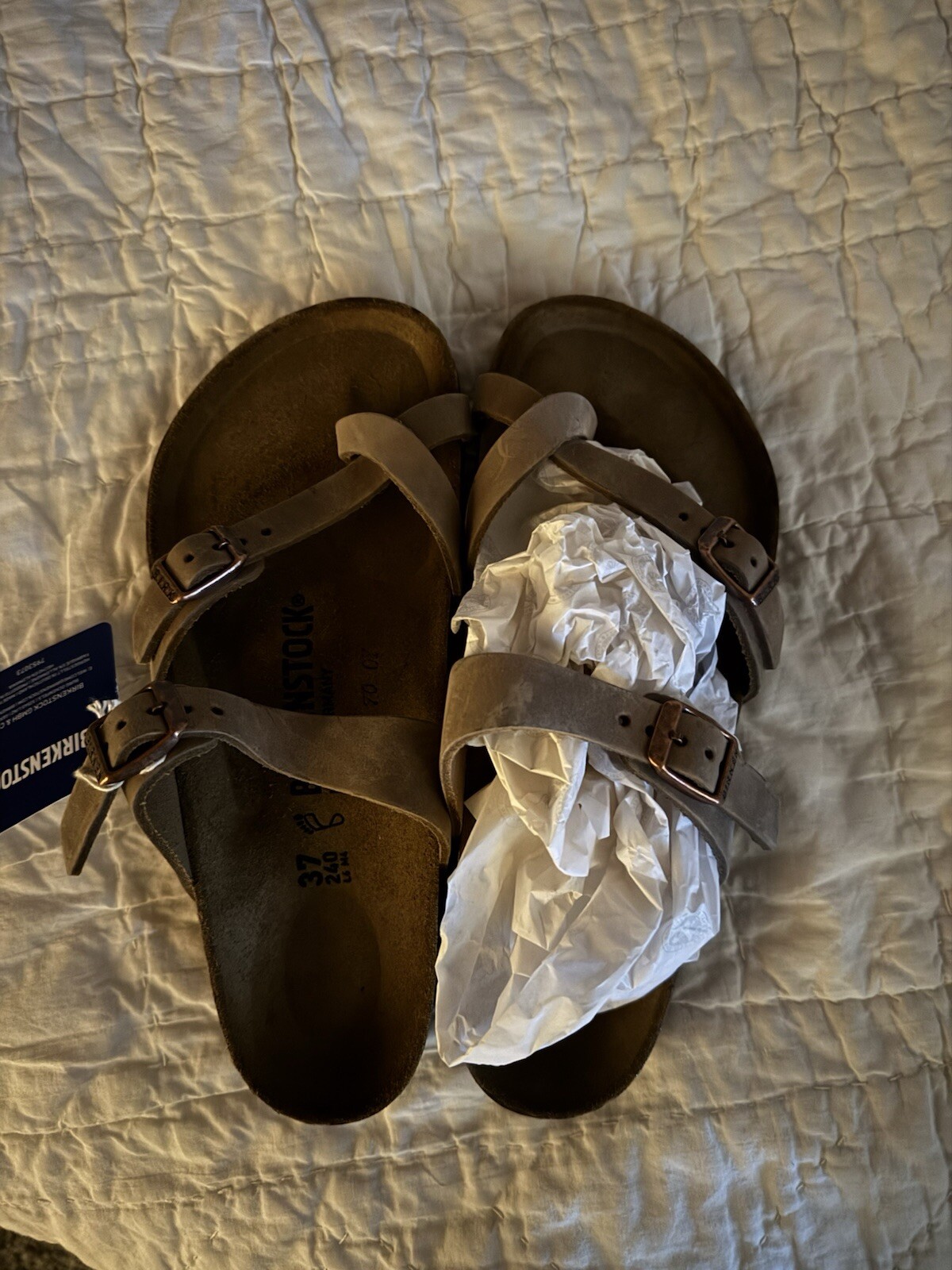 New In Box Birkenstock R71061 Mayari Women’s Sandals Mocha Leather Suede
