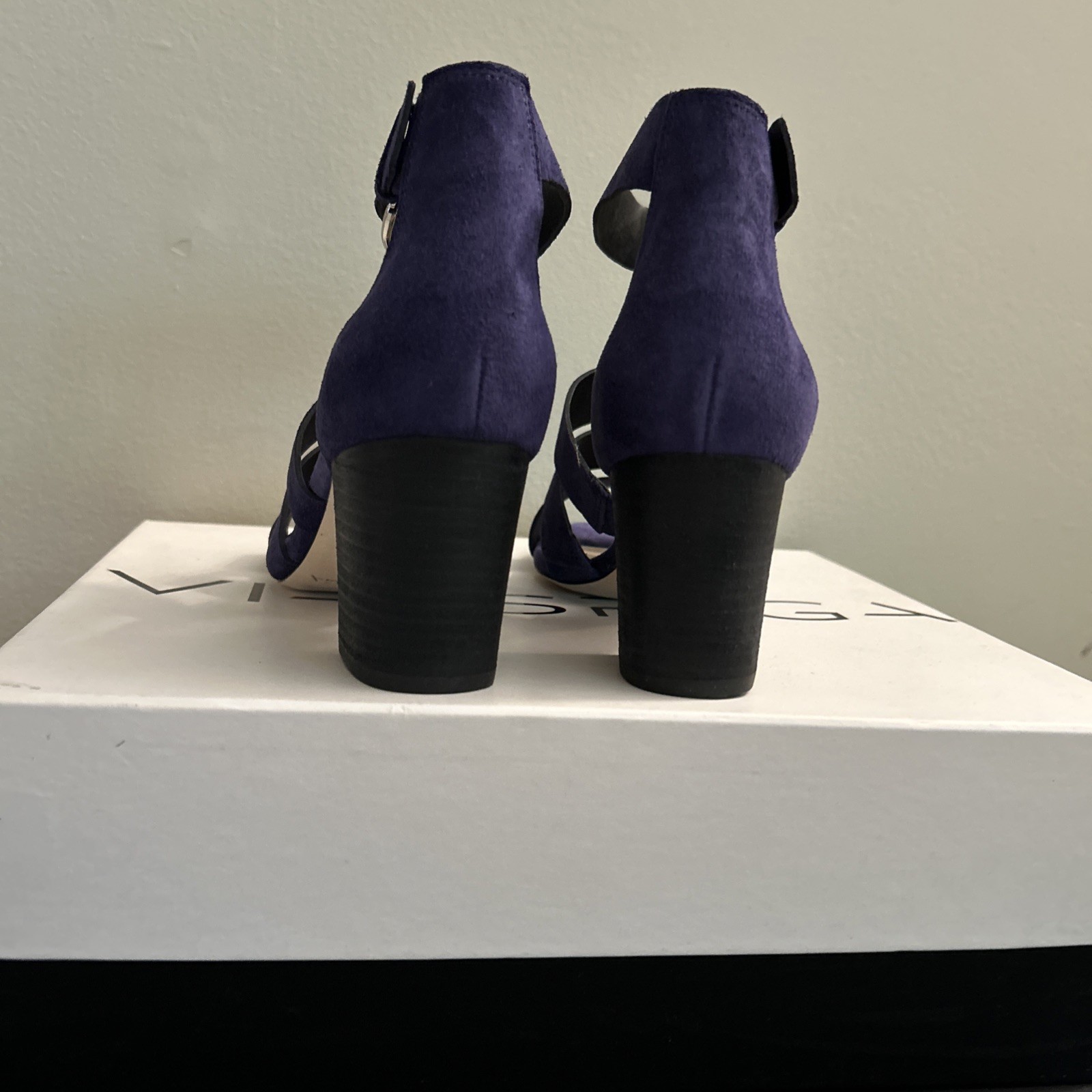VIA SPIGA 8M EUR 38 Gorgeous Suede Sandals Block Heels Leather Soles NIB NEW