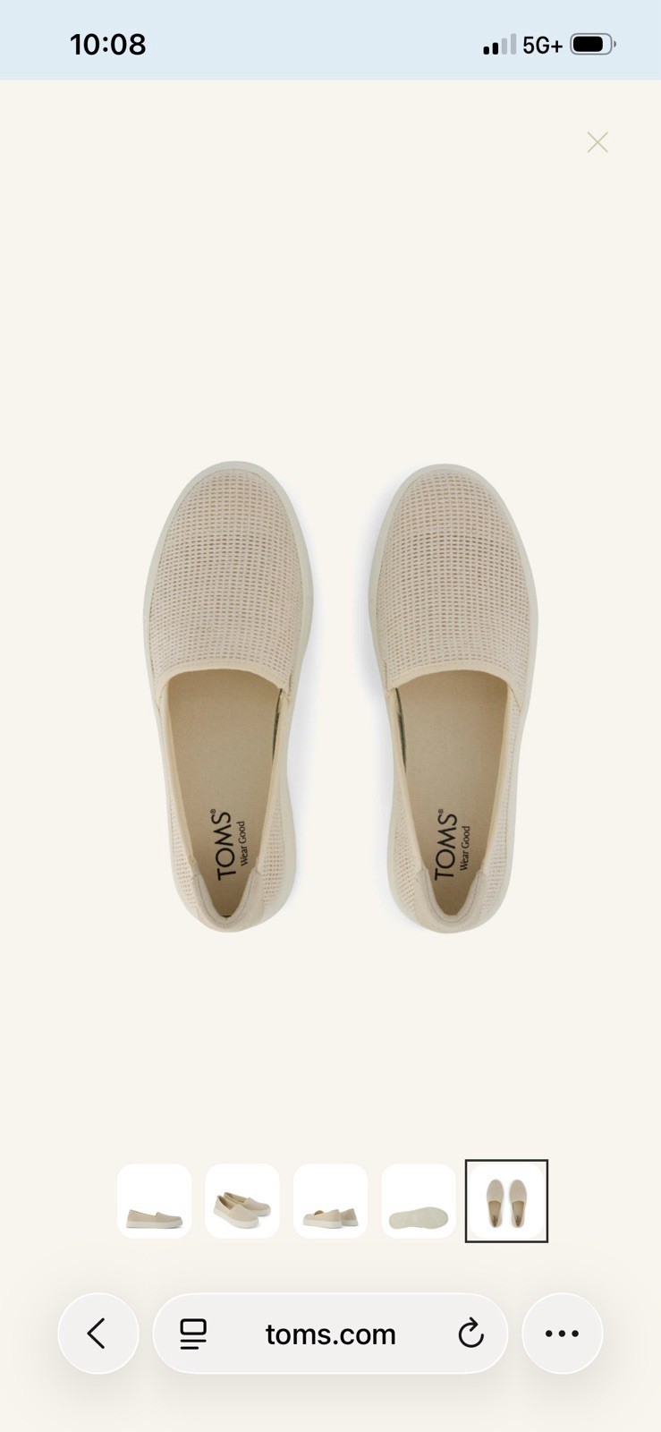 Tom’s Kameron Natural Slip On Women’s Size 7.5