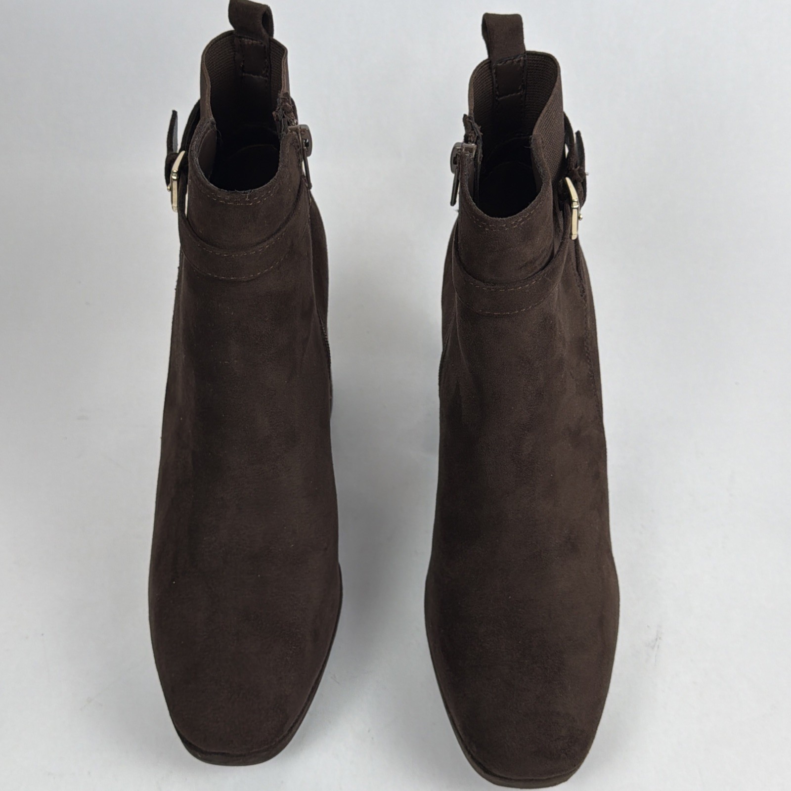 Kelly & Katie Gavan Earthy Micro Brown 3.5in Heeled Lace-up Bootie Womens 8.5M