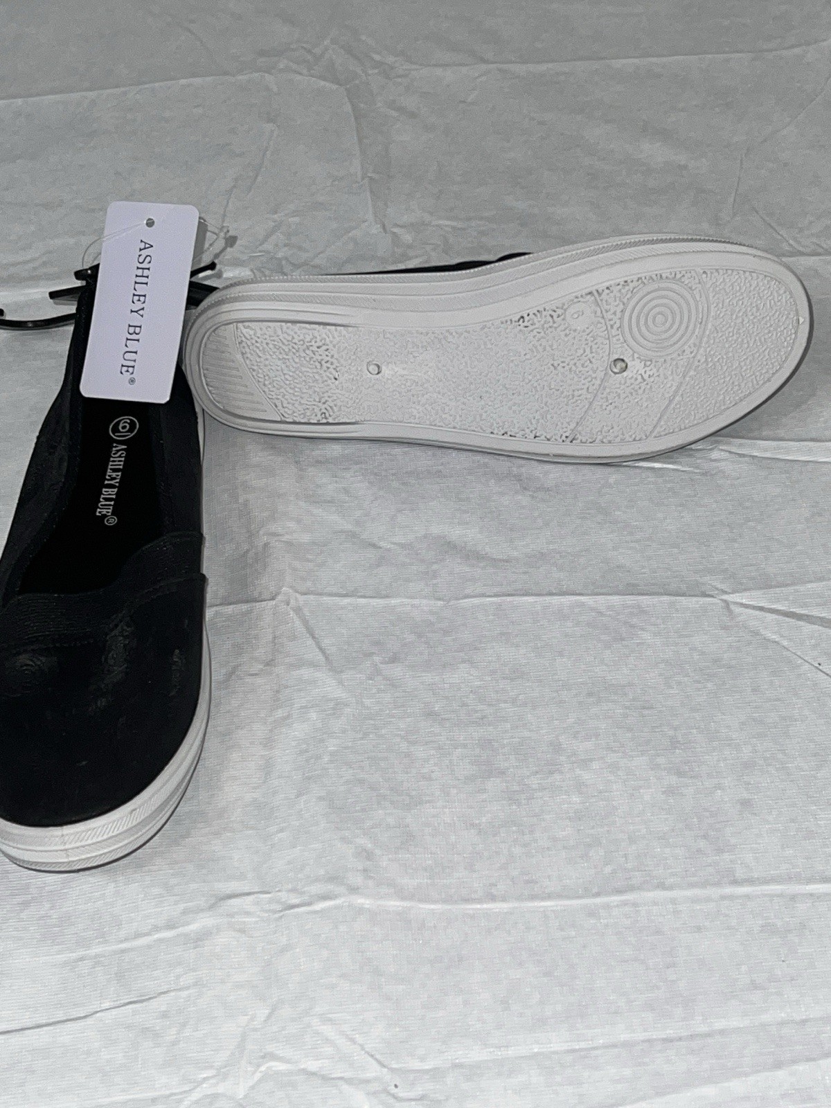 Ashley Blue Women’s Size 6 Black Slip On Canvas Sneakers Casual Shoes NWT