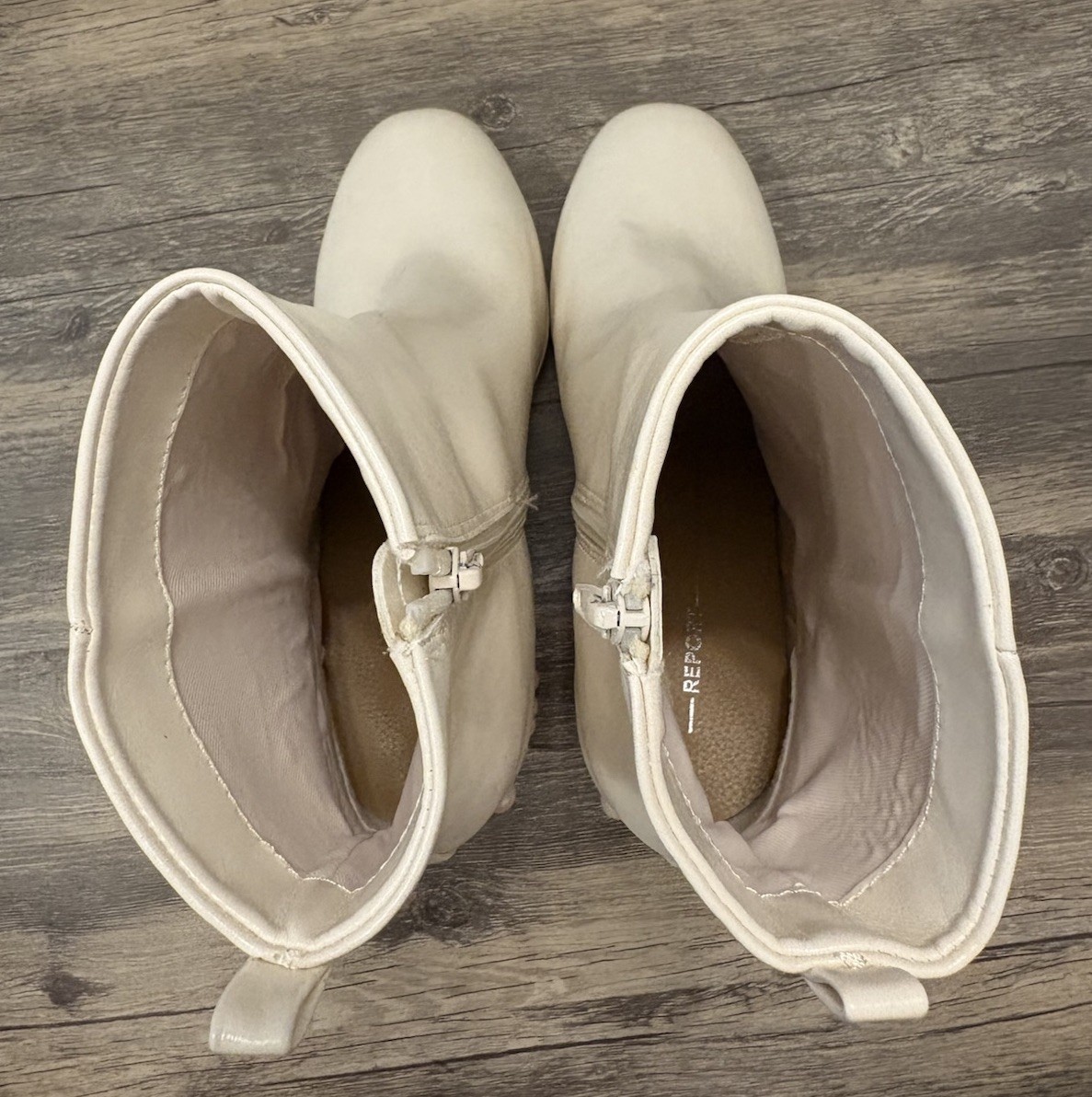 Women’s Report Cream White Studded Pearl Ankle Boots – Size 8.5 NEW