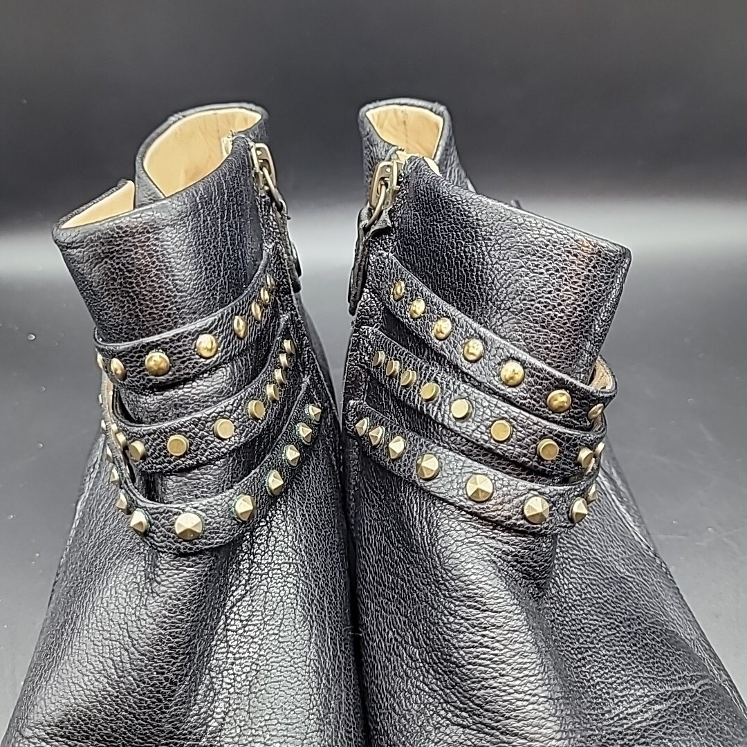 GEOX Respira Women’s 8.5 Black Leather Ankle Boots Studded Zipper