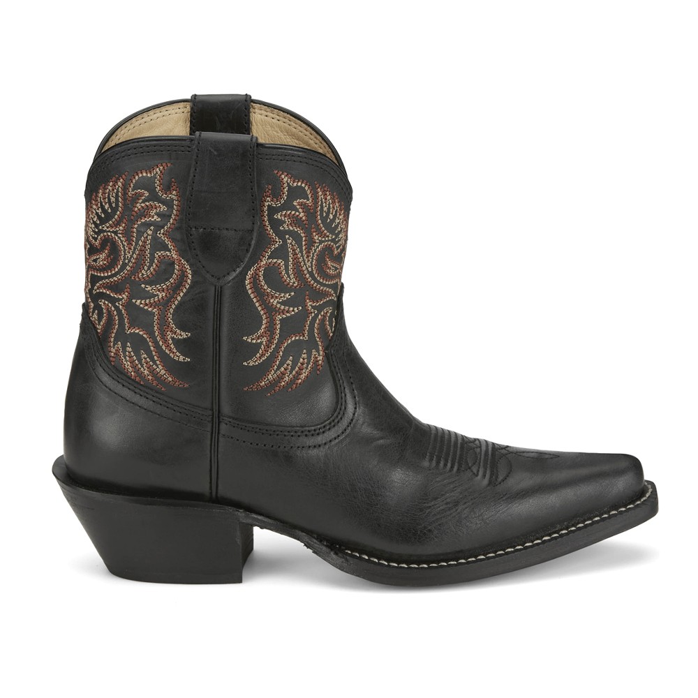 Justin Boots Isabella Snip Toe Pull On Cowboy Womens Black Dress Boots VN4422