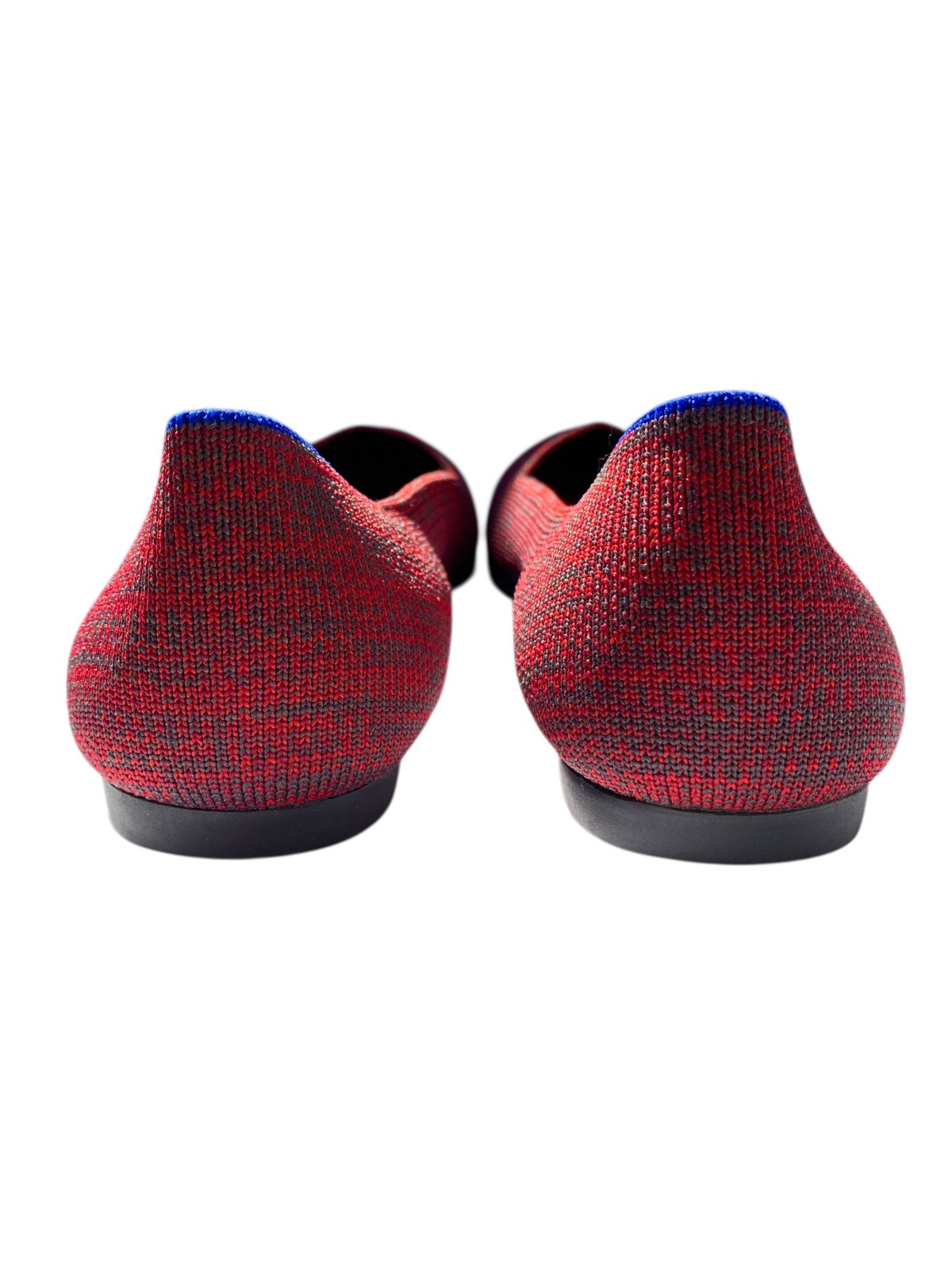 ROTHY’S The Point Flats Women’s 7.5 Red Blue Knit Pointed Toe Washable Shoes
