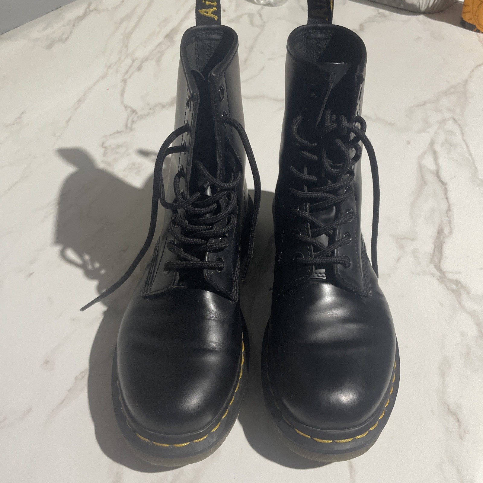 Dr. Martens 1460 Women’s Original Smooth Leather Lace Up Boots – Black, Sz 7 US