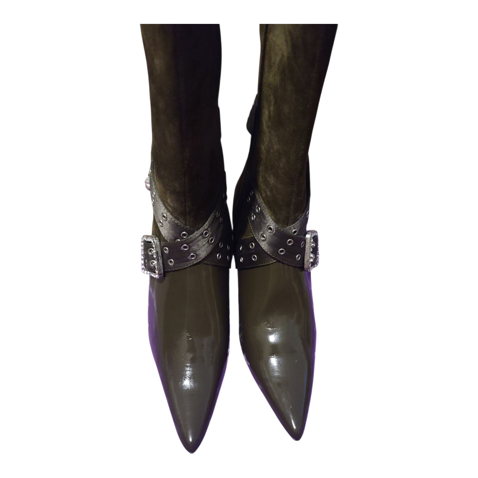 Suzanne Somers Collections Purple Bottom Suede Boots Women’s 7 Zip Up