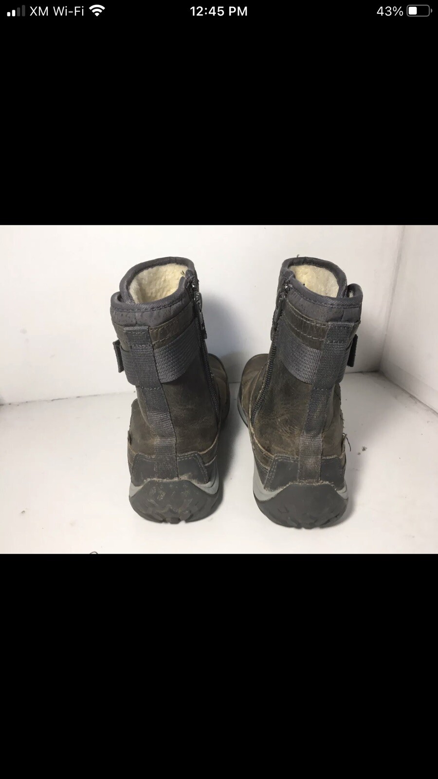 Merrell Murren Strap Olive Green Leather Waterproof Ankle Snow Boots Size 8