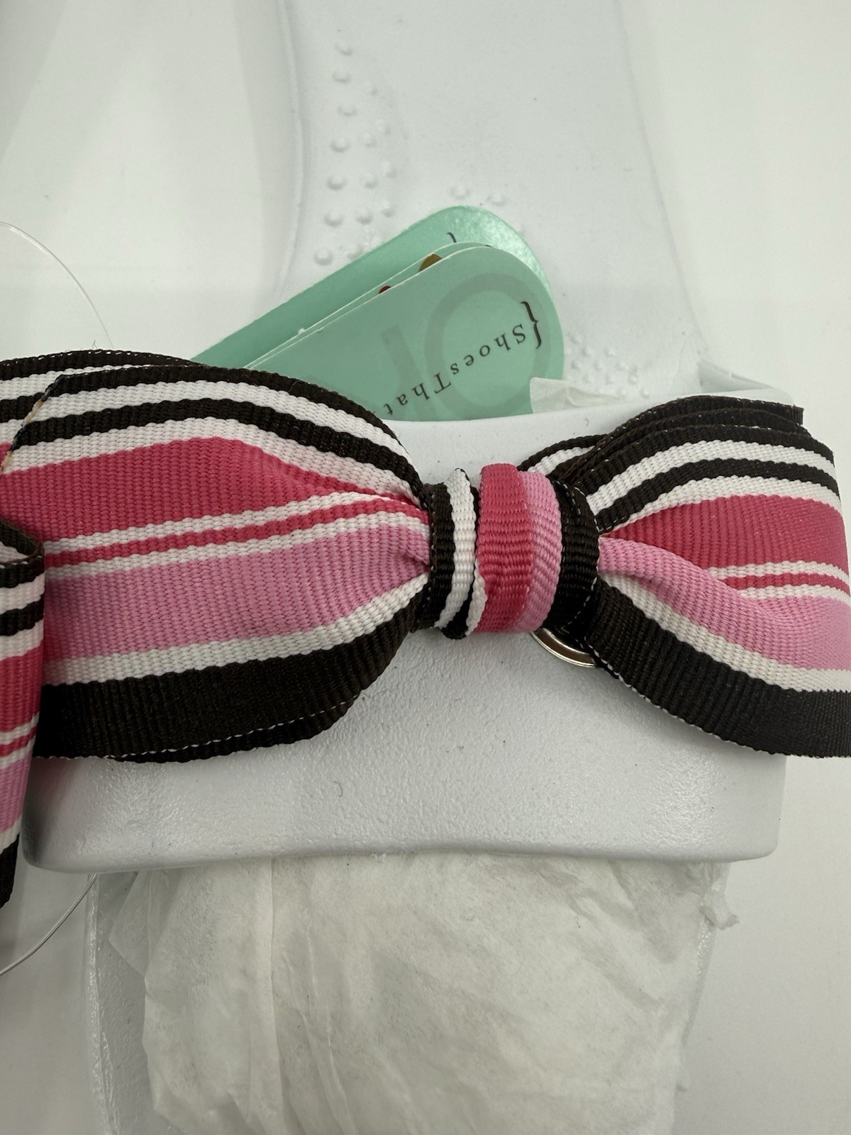 OKA­­·B Women’s Madison Flip Flop Size M Comfort White Pink Strip NWT