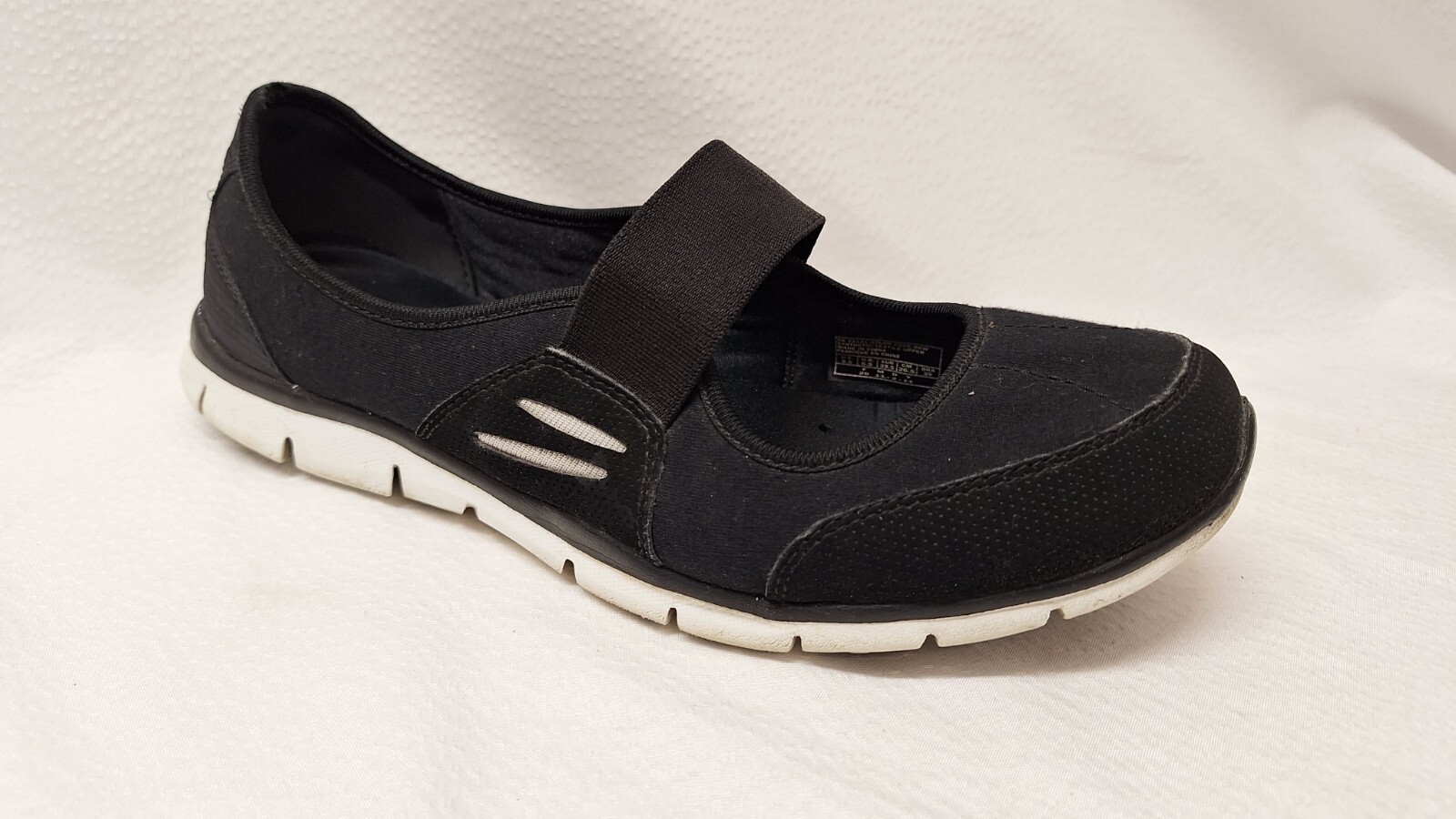 Skechers Flex Women’s Size 9.5 Slip On Black Sneakers Mary Jane #22121 Shoes