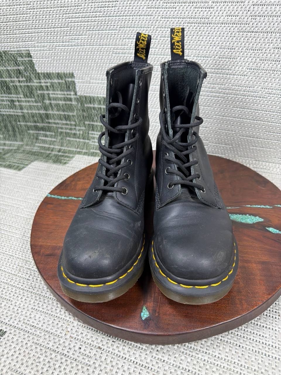 Dr Martens Boot Womens Size 8 Us 1460 Soft Toe Work Black Smooth Leather Ankle
