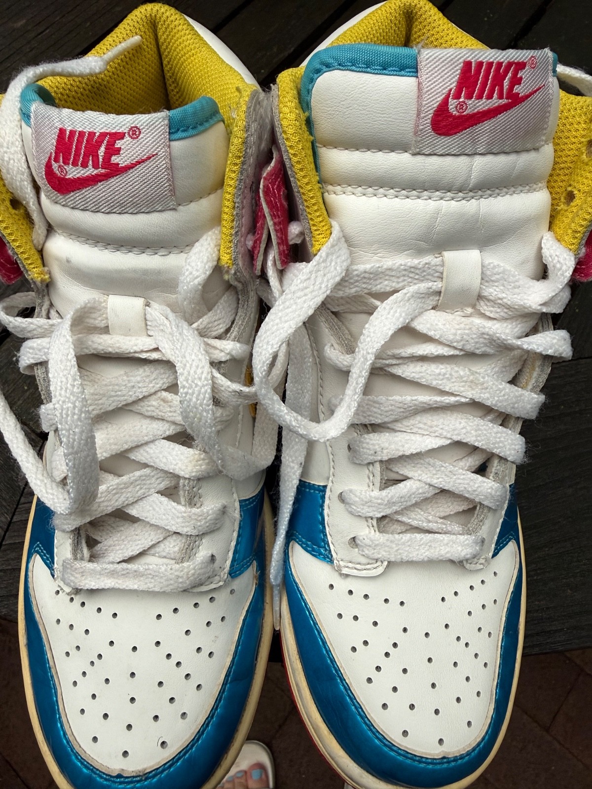 Nike with pink yellow blue and green accents