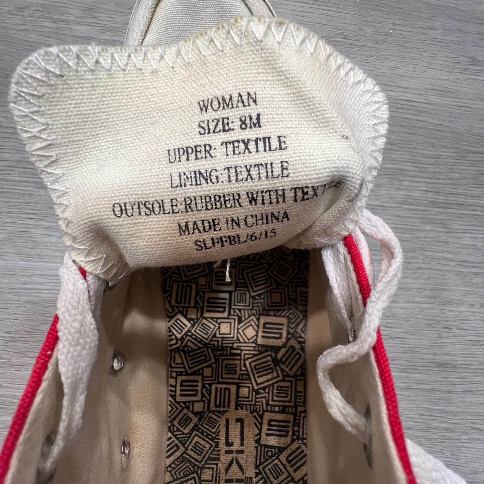 Wisconsin Badgers Red White Low Top Canvas Sneakers Shoes Womens Size 8 M