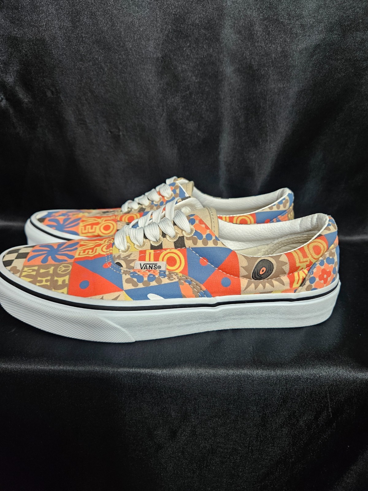Vans Era Camp Positive Blue Orange Patchwork Sneakers Mens 6 Womens 7.5 NLIP
