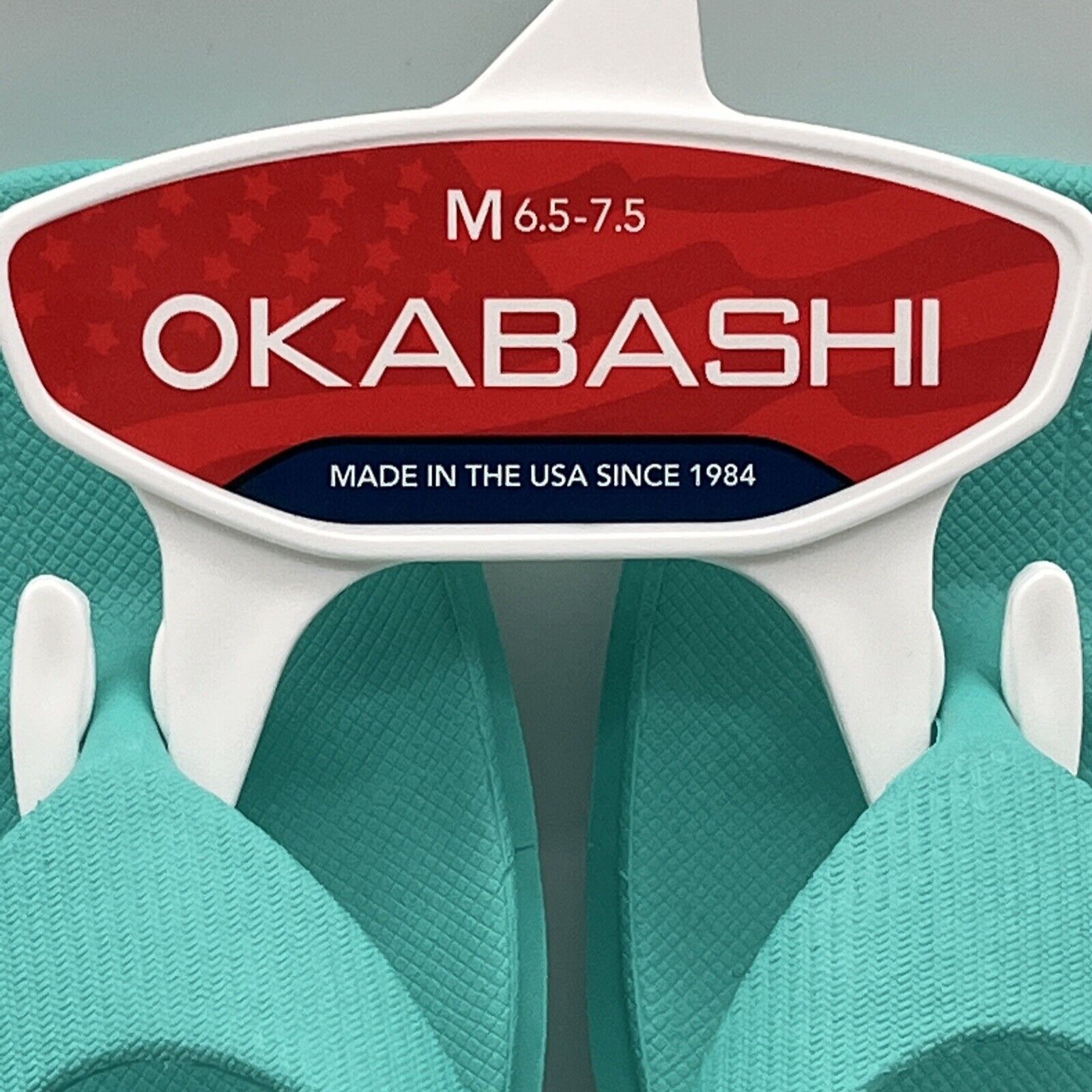 Okabashi Women’s Size M 6.5-7.5 Flip Flops Sea Glass Green Sandals USA