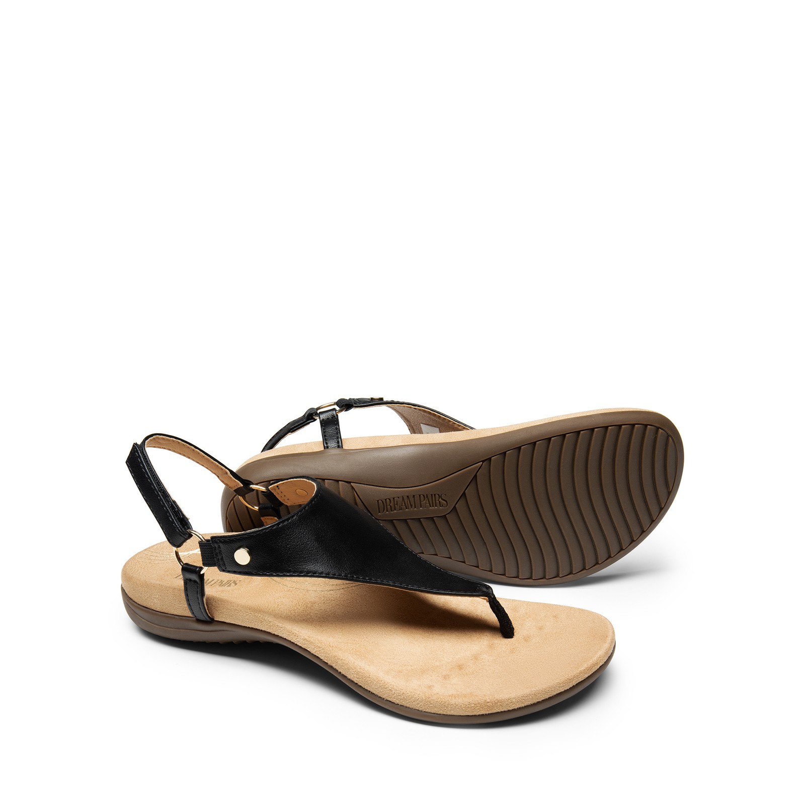 Women Flat Sandals Arch Support Soft Cushion Summer T-Strap Thong Sandals