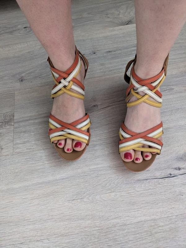 ladies clarks heels orange leather 42