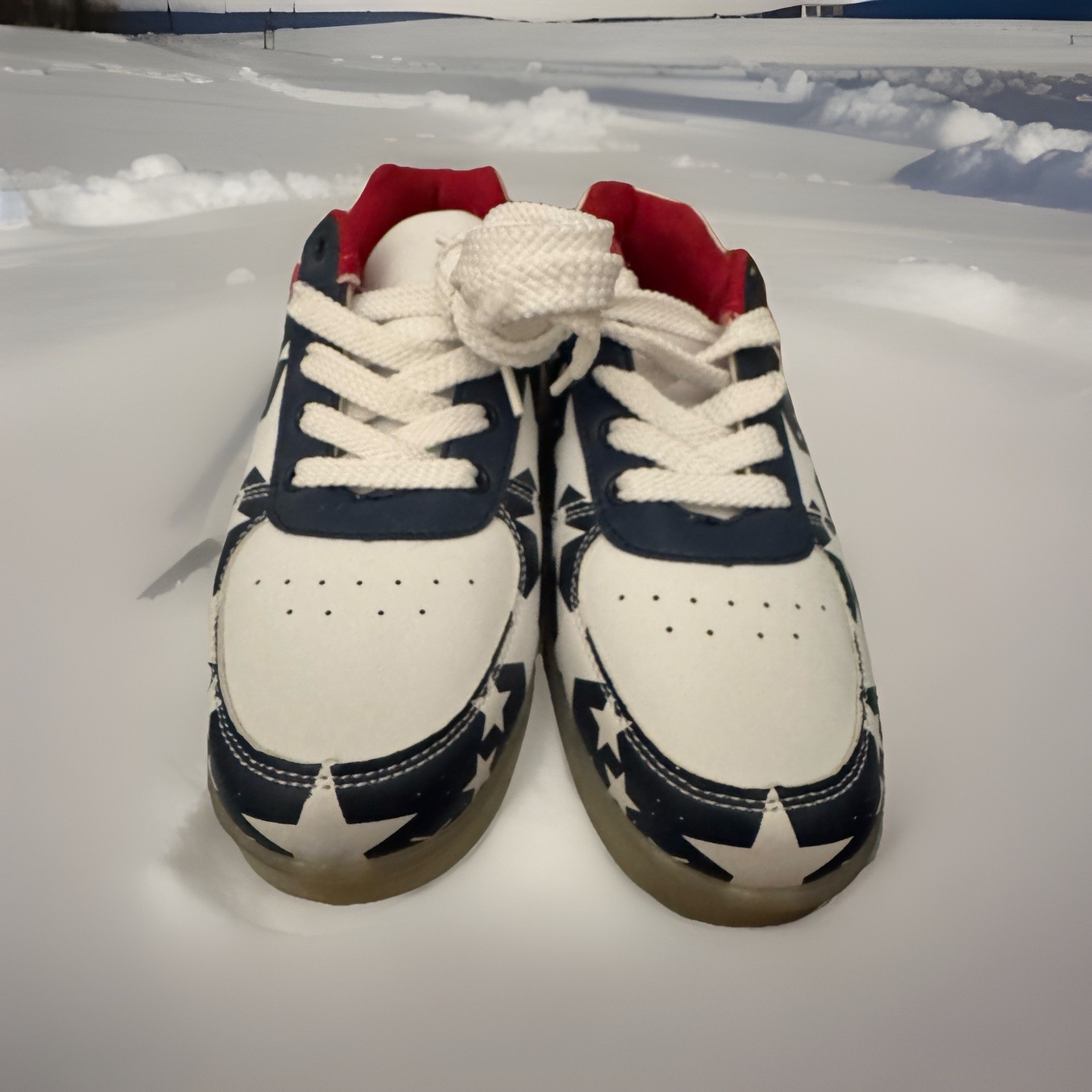 LED LightUp Sneakers Stars & Stripes Patriotic USA Flag Shoes Eur 40 US 7