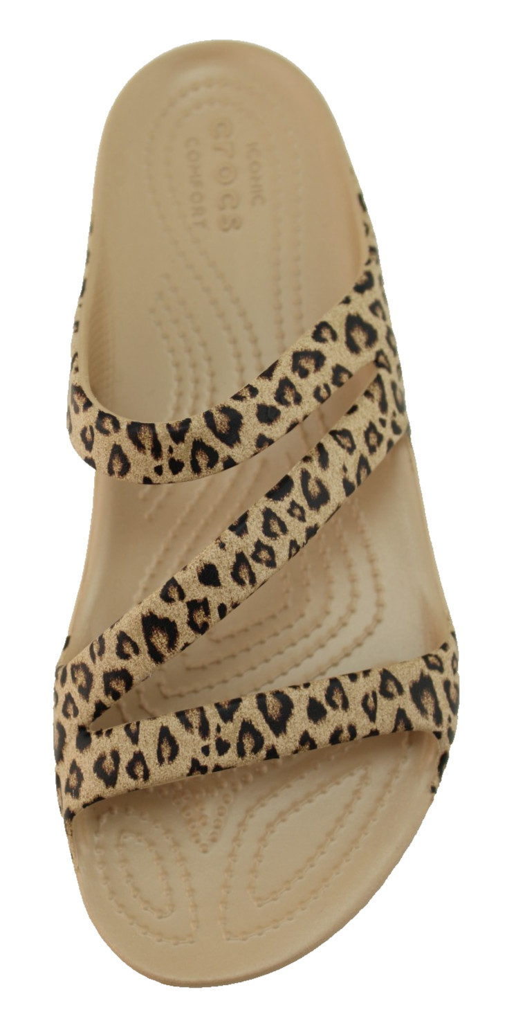 New CROCS Women’s Size 6 Kadee II Leopard Croslite Strappy Sandals