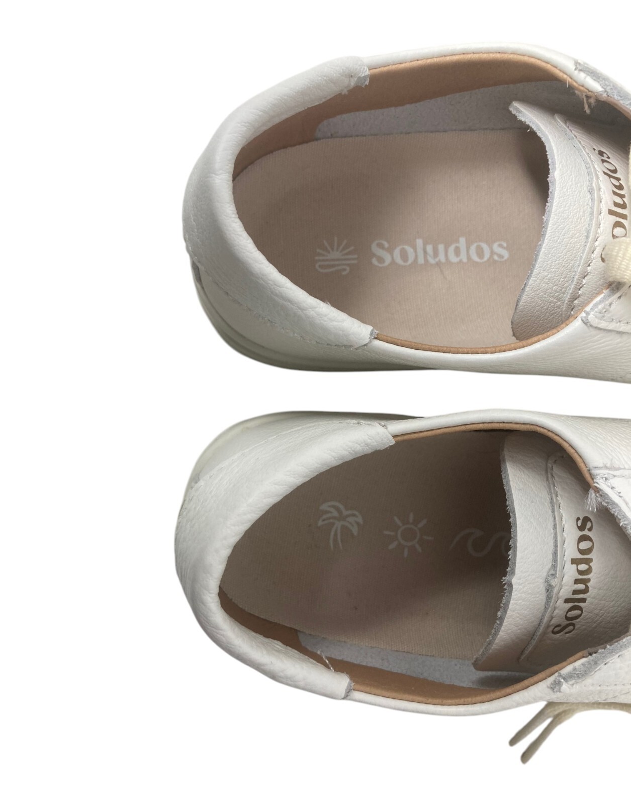 Soludos White Leather Sneakers Women’s Size 7 Ibiza Platform Shoes NEW