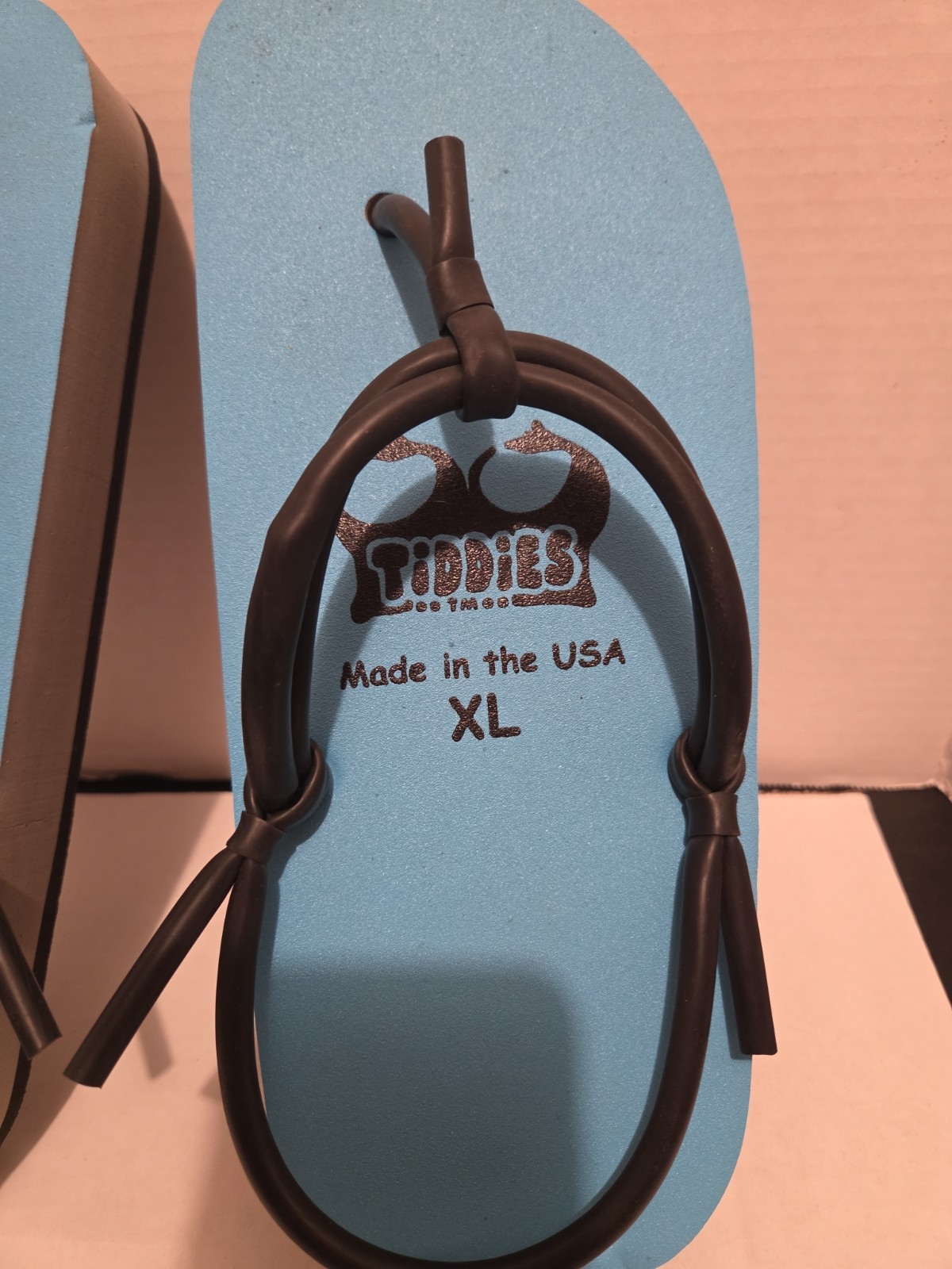 Tiddies Brand Flip Flops Unisex Size XL Blue Summer Beach Vacation Made In USA