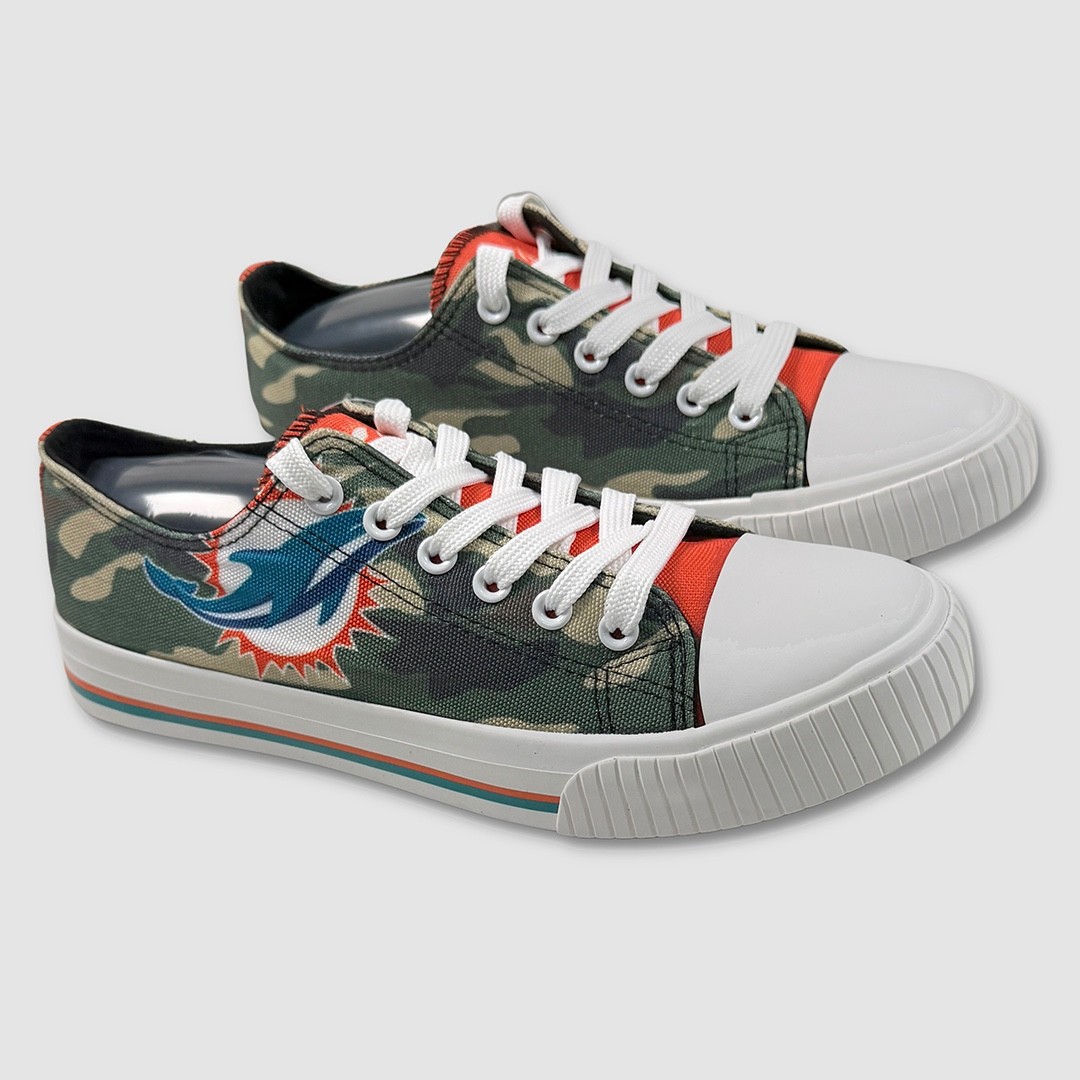 FOCO / Miami Dolphins Sneakers / Shoes – NEW Womens 8 Camo / White – #49334-J1