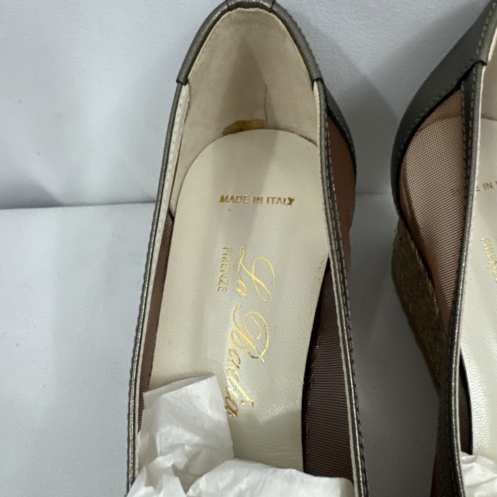 La Badia Firenze Women’s Bronze Shoes 37 1/2 Made in Italy
