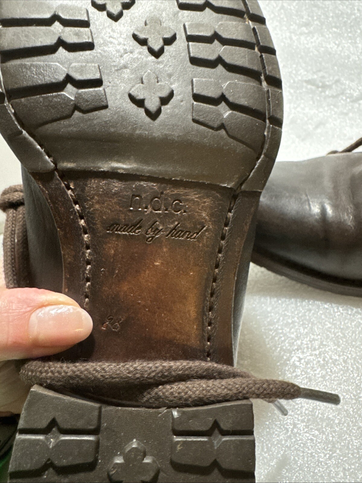 NDC N.D.C WHITESTAR R’ CUSNA BOOTIE BROWN LEATHER COMBAT BOOTS EU 38 US 8 Sherpa