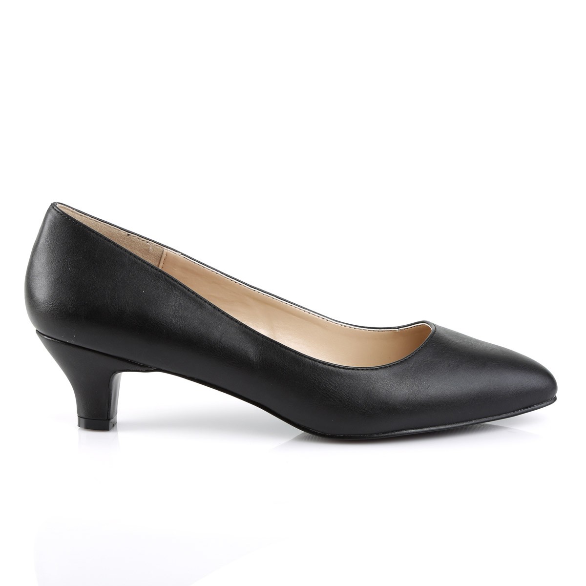 Pleaser Fab 420W Classic Pointed Toe Pumps 2In Block Heel Blk Faux Leather sz 13