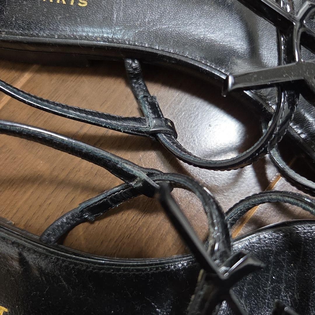 Saint Laurent Sandals Shoes YSL Cassandra EU 38 US 8 Black Authentic