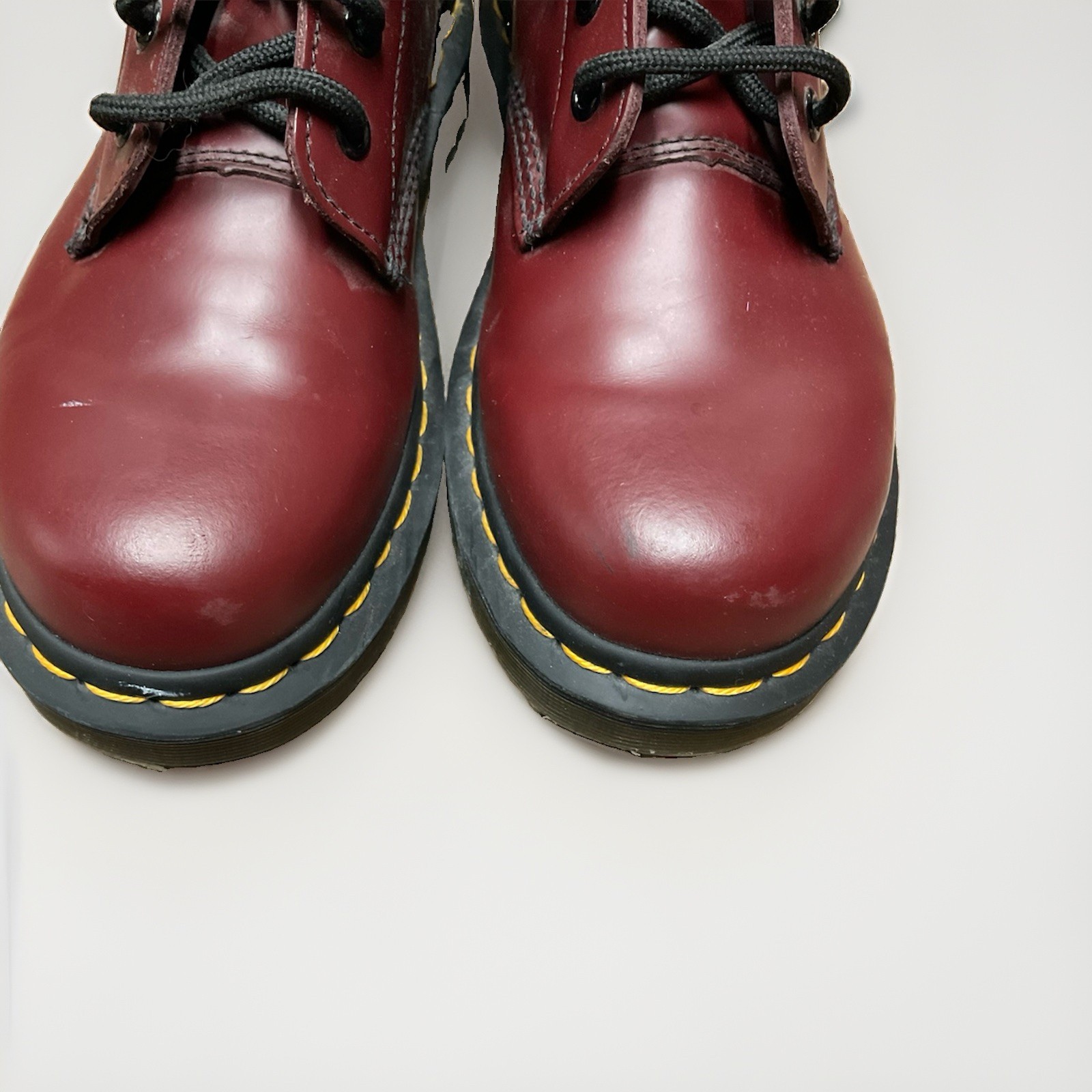 Dr. Martens Burgundy Leather Lace-Up Ankle Combat Boots Round Toe US 5 UK 4