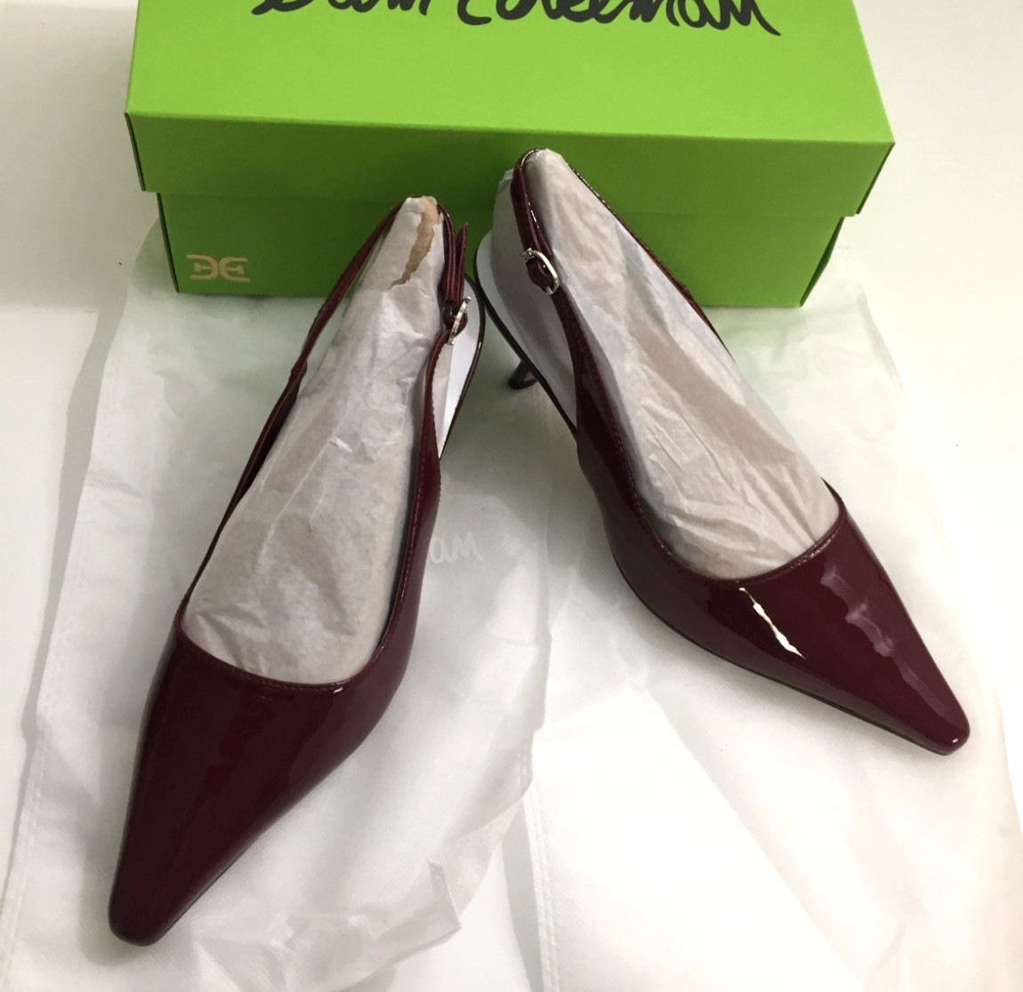 Sam Edelman Womens Bianka deep Red Slingback Pumps shoes