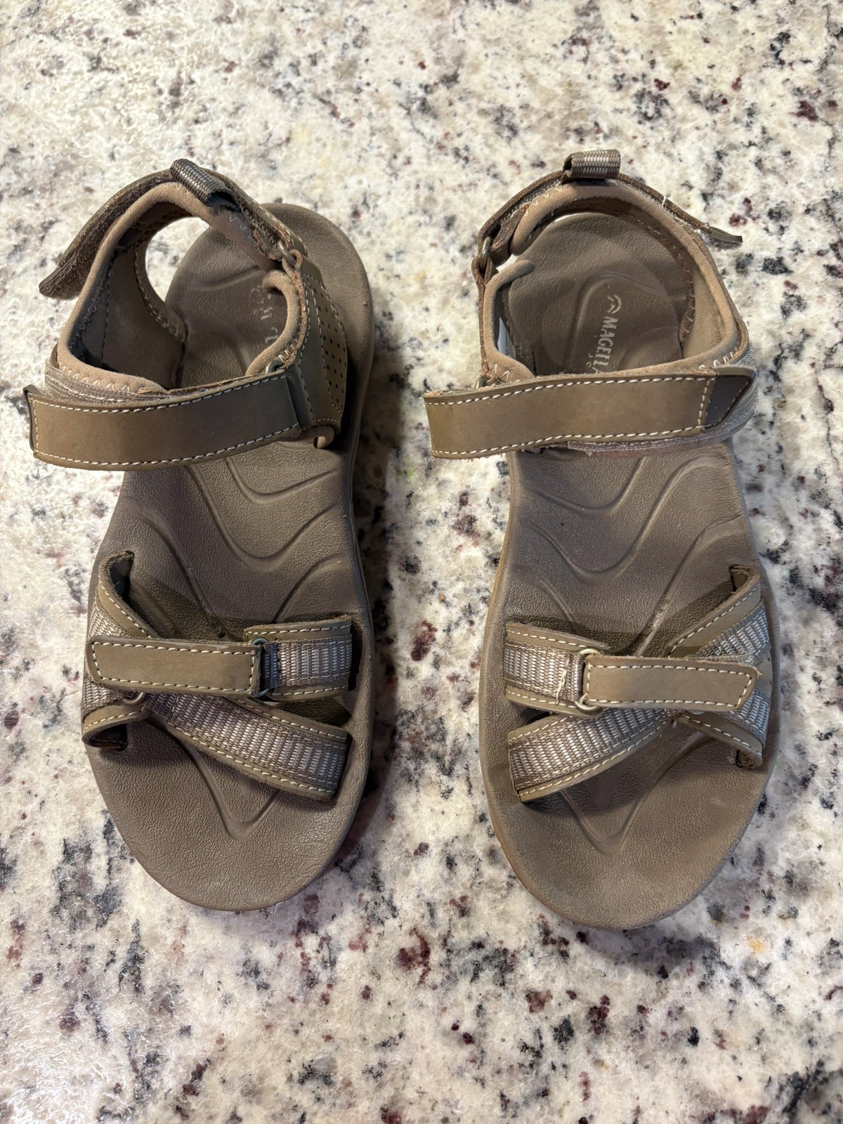 Magellan Outdoors Women’s Sandals Brown Stripe Adjustable Straps Size 7/8
