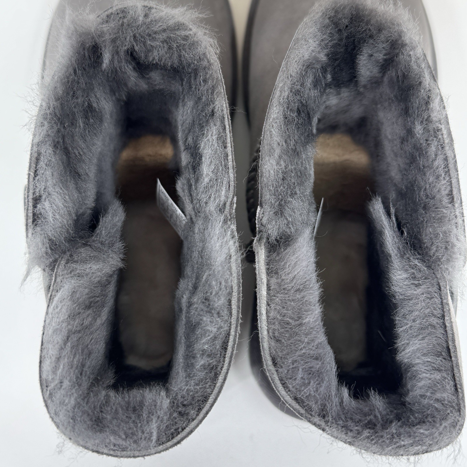 UGG Mini Bailey Button 2 Boots in Grey size 7 Women’s Wool-Lined 1016422