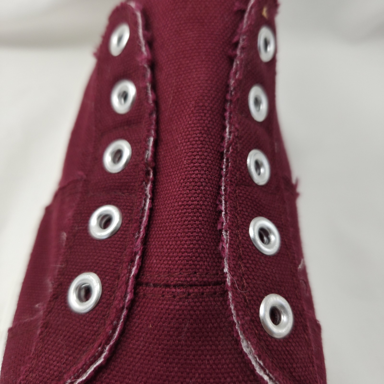 Corkys Babalu Womens Size 8 Burgundy Distressed Laceless Canvas Slip On Loafers