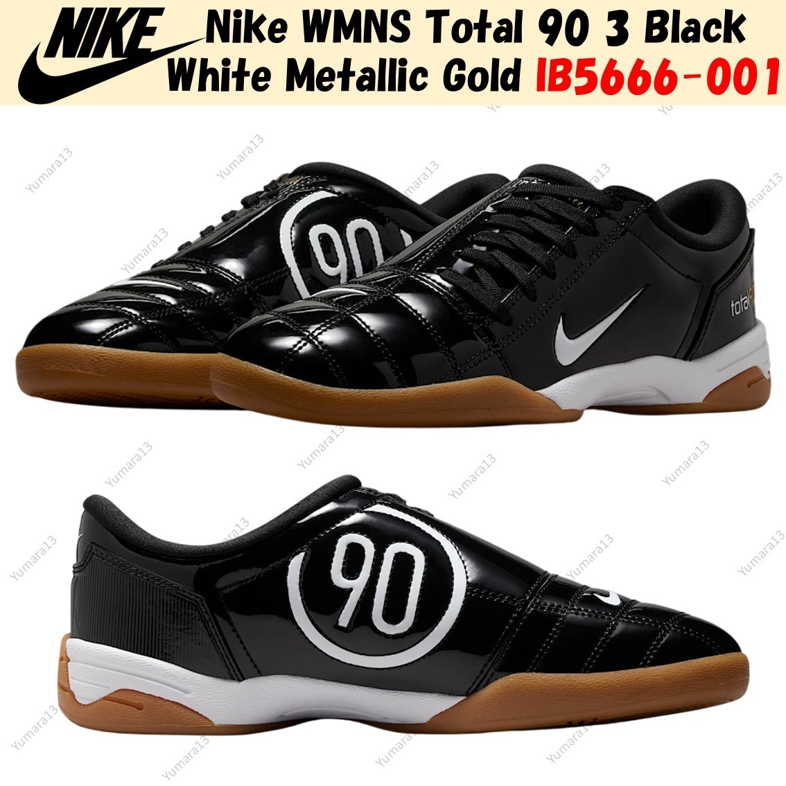 Nike WMNS Total 90 3 Black White Metallic Gold IB5666-001 Women’s Size
