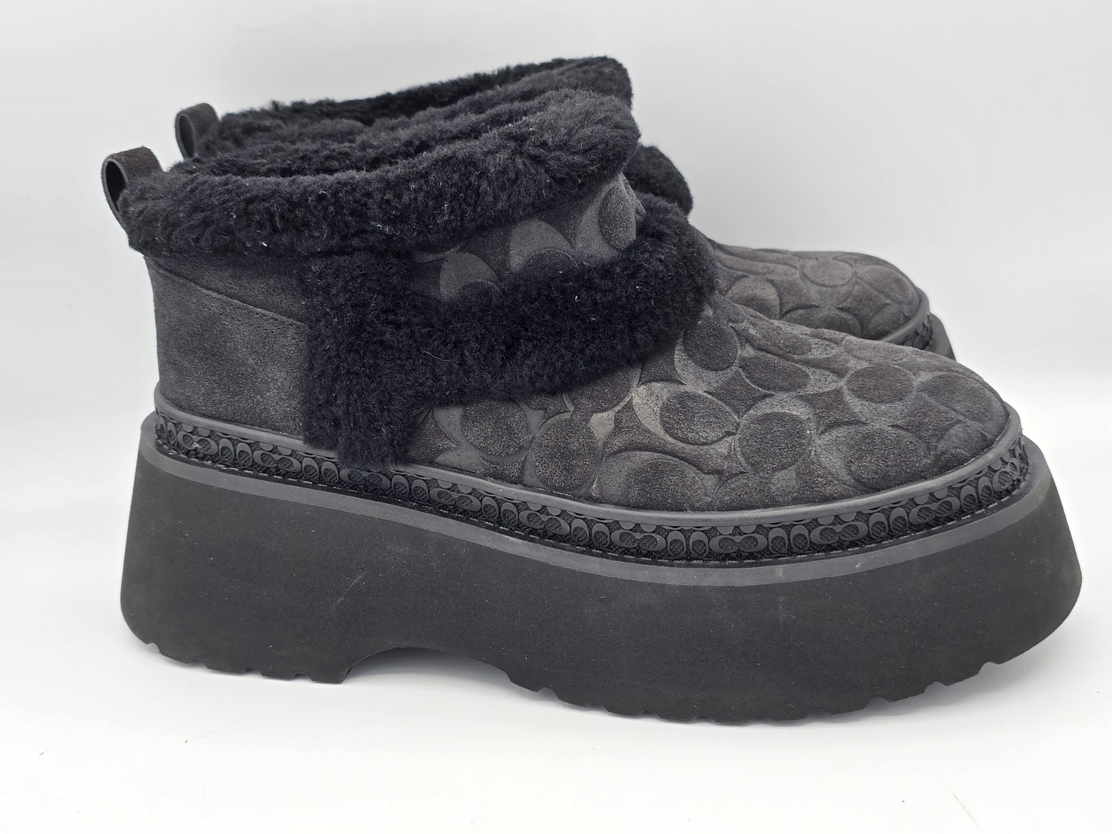 Coach Women’s Christina Shearlilng Bootie – Black – Sherpa Lined UGQ Sz 8B