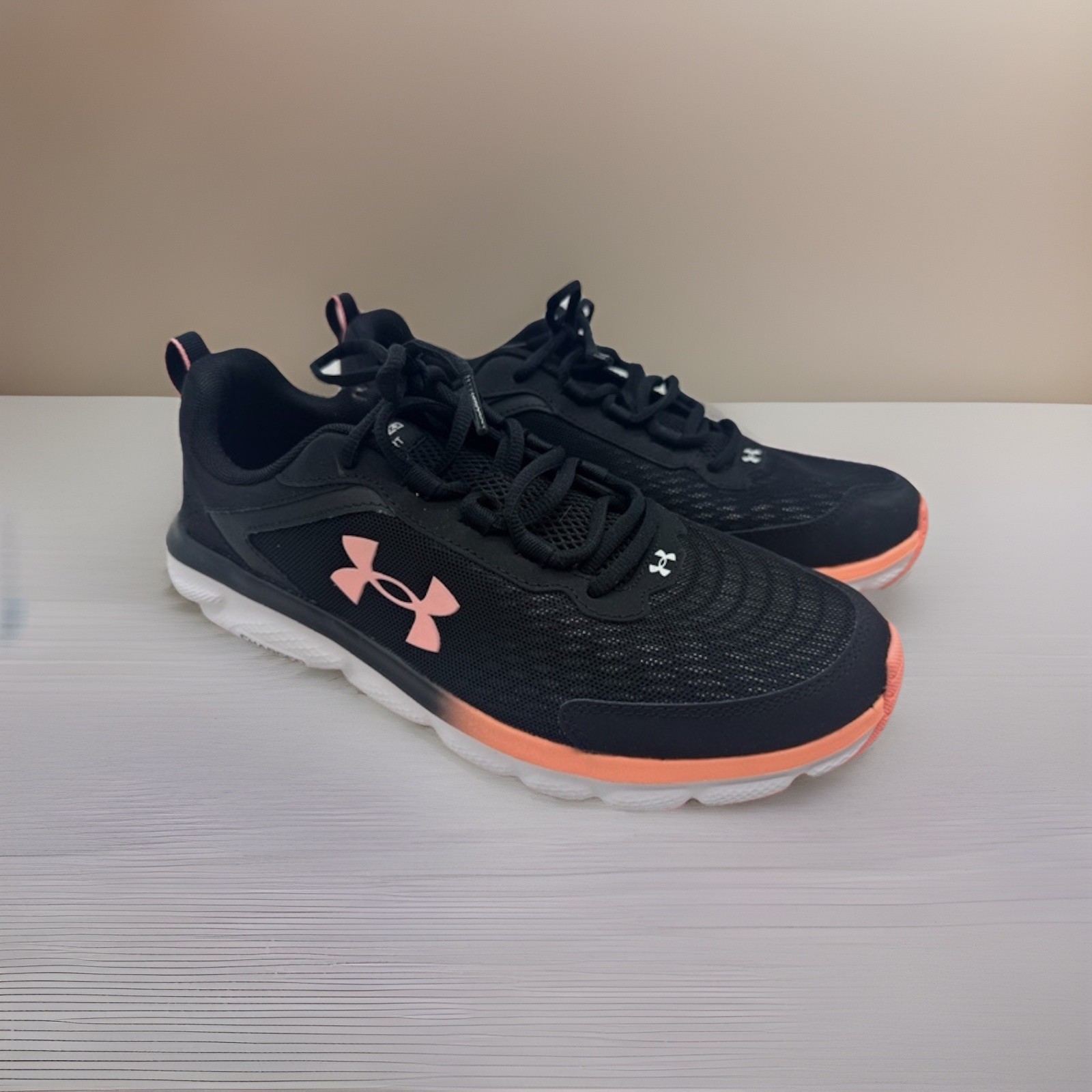 Under Armour Charged Assert Athletic Sneakers Women’s Black Coral Mesh 7