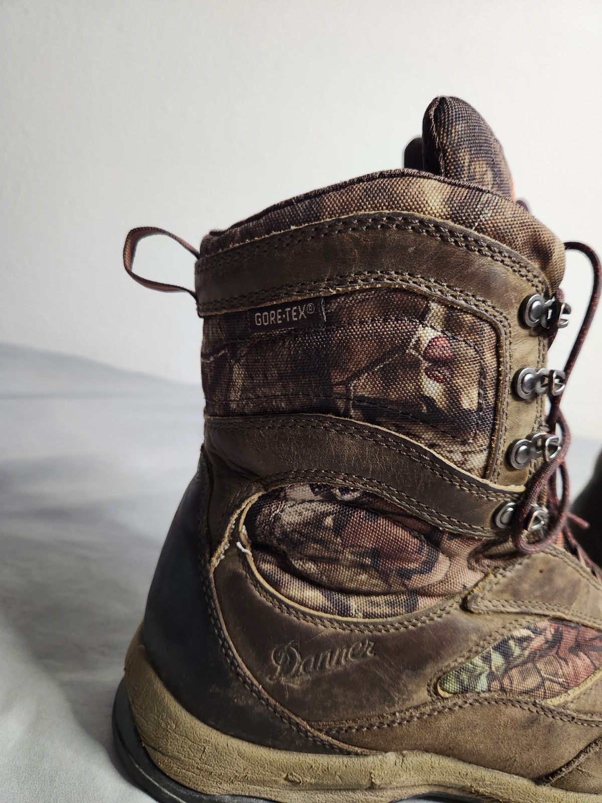 Danner High Ground 8″ Mossy Oak Camo Gore-Tex Boots Womens Sz 10 EE Hunting EUC