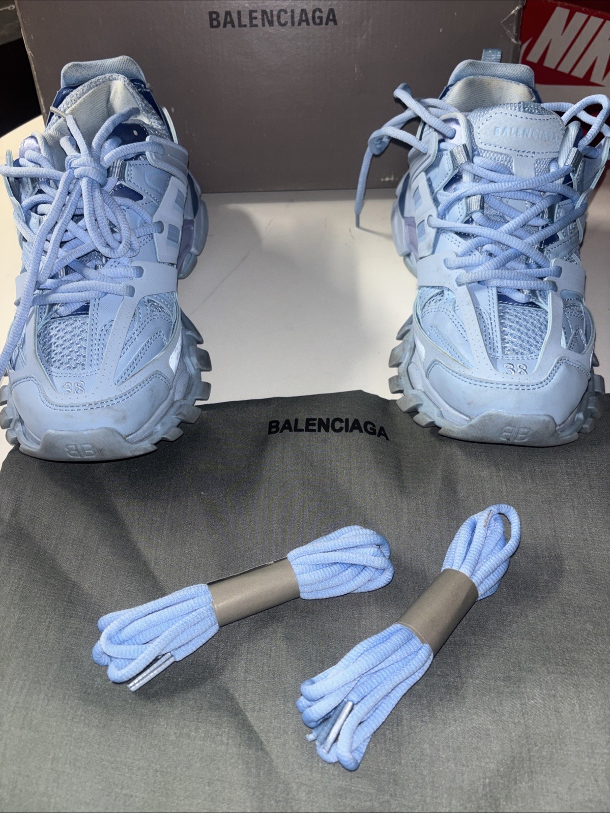 Balenciaga Sky Blue Track Sneakers Size 5 G2U