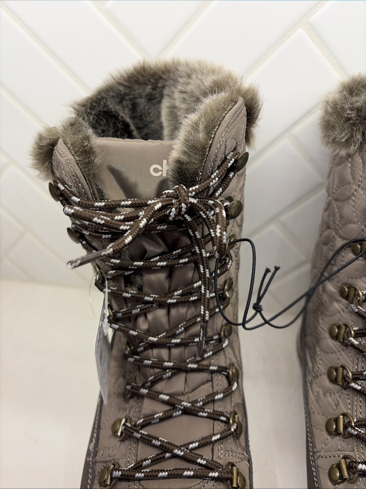 CHOOKA Winter Boots Size 8 Belltown Mid Faux Fur Insulated Waterproof Womens NEW