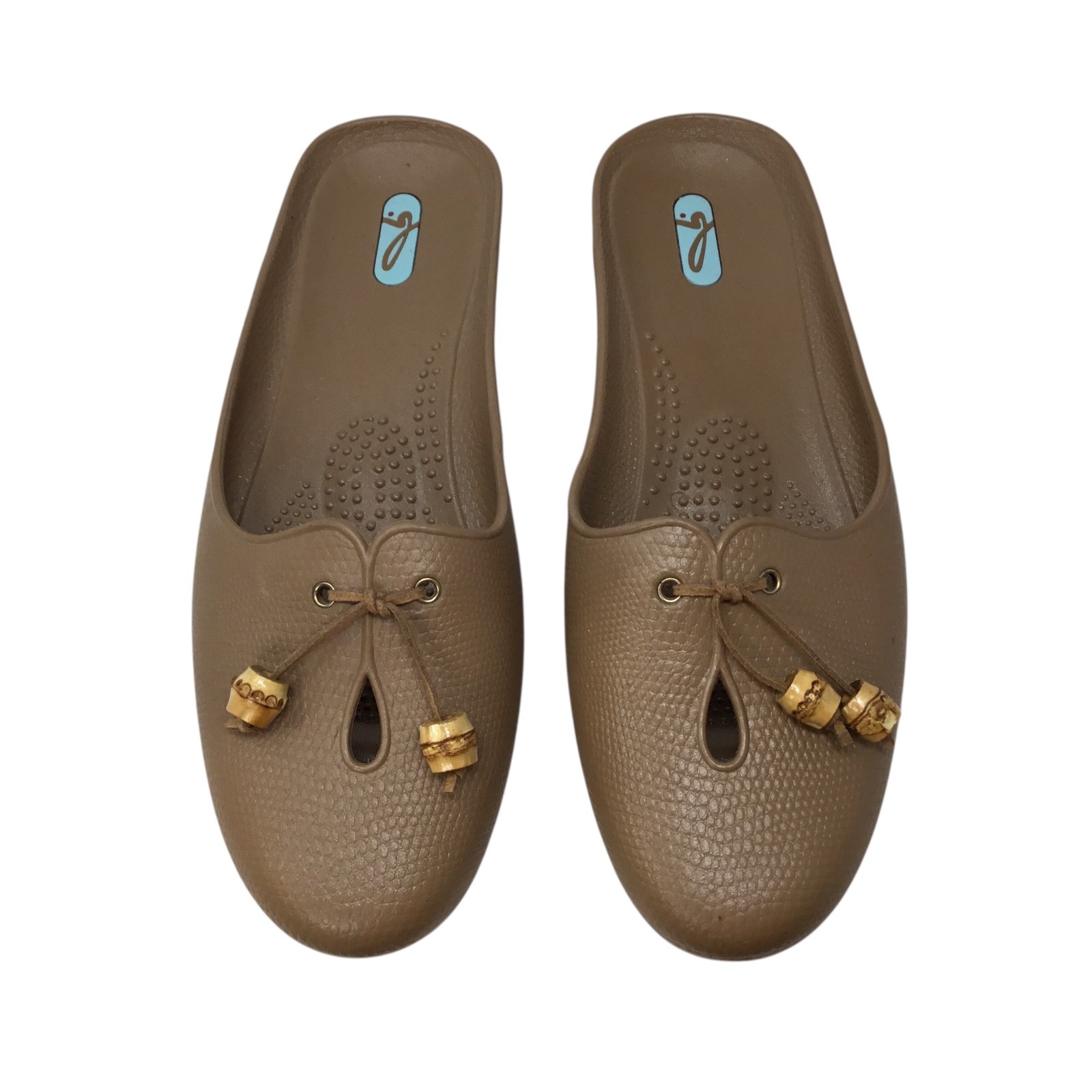 Oka-B Gabby Slip On Mules NWOT Hot Chocolate Bamboo Tassels Large (10-11)