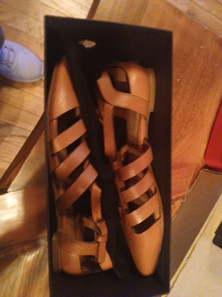 Size 39.5 Hand Made N.d.c. Leather Sandals Brown