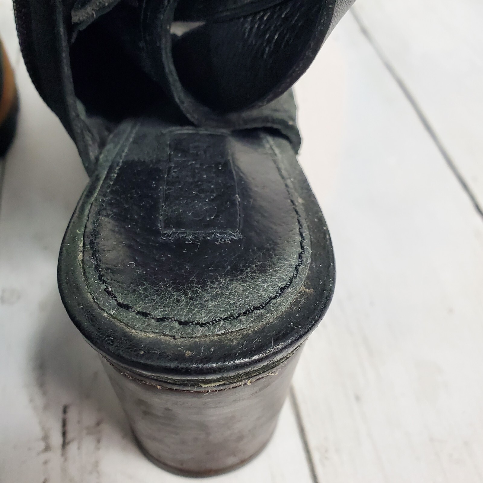 Sorel Addington Leather Strappy Back Block Heel Booties Women’s Size 6 Black