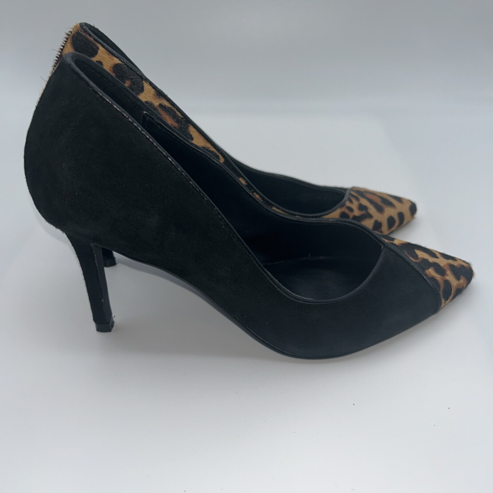 BLEECKER & BOND Women’s Parker Pumps Calf Hair and Suede BLK/Leopard SZ: 6.5 M