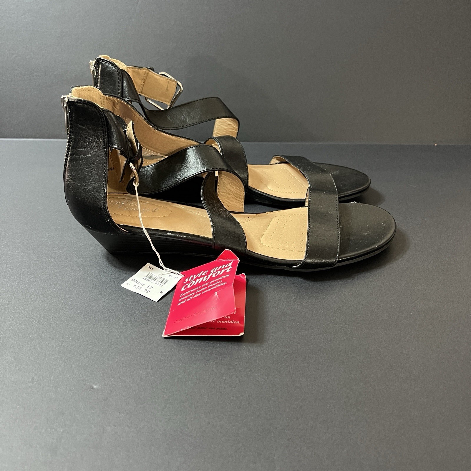 Dexflex Comfort Black Ankle Strap Sandals Women’s 12W Grunge Whimsigoth NWOB