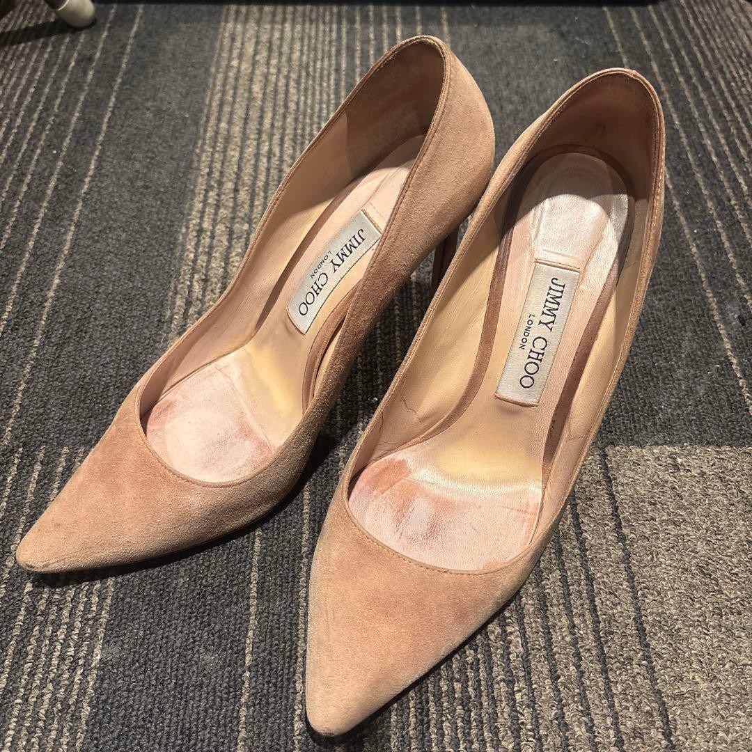 JIMMY CHOO Suede Pumps Beige 37.5